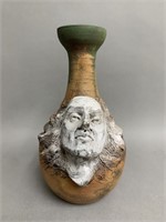 Vintage art pottery face vase (capital letter S ma
