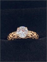 1.00 Carat Rose Gold Silver White Sapphire Ring