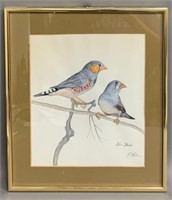 Zebra Finch Watercolour by G. Chan