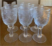 Set of 7 vintage glass goblets - ZH