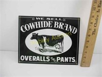 COWHIDE BRAND SIGN-ANDY ROONEY PORCELAIN SIGN