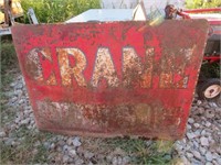 Vintage Double-Sided Crane Potatoes Sign