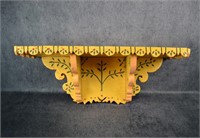 Folk Art Wood Shelf w/ Painted Decoration