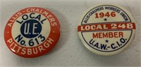 Allis Chalmers Workers Union Pins