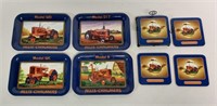 4 Allis Chalmers Trays and Four Coasters