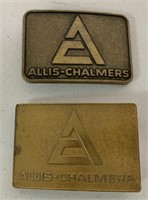 Two Allis Chalmers Logo Belt Buckles