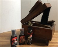 Shoe Shine Box with Remaining Contents of Shoe