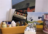 Artist Supplies with Remaining Contents, As Shown