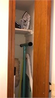 Ironing Board, Iron and Contents of Cabinet
