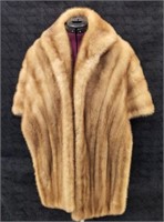 Light Mink Fur Stole Size Med/L Great Condition