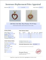 14KT YELLOW GOLD .90CTS RUBY PENDANT WITH 16 INCH