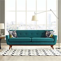 Modway Upholstered Fabric Sofa in Teal