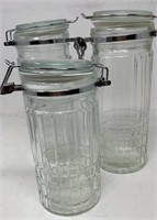 Set of 3 snap top storage jars