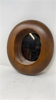 1970 Wood Framed Oval Mirror