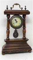 Wood Mantle Clock w Cherub