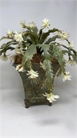 Christmas Cactus Silk Flower Faux Centerpiece