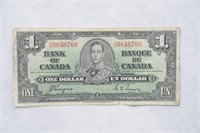 1937 1.00 Canada Circulated Bank Note
