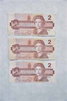 1986 Canada 2.00 Circulated Bank Notes