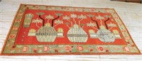 Chinese Baotou Pictorial Hand Knotted Rug.