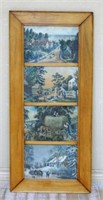 Four Seasons Prints in a Single Wood Frame.