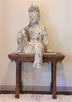Large Antique Wood Bodhisattva Guan Yin Statue