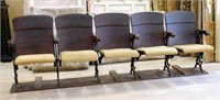 Iron Framed Theater Seats Mounted on Wood.