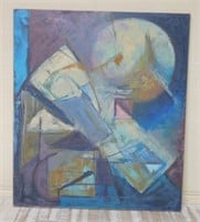 Large Modernist Abstract Oil on Canvas.