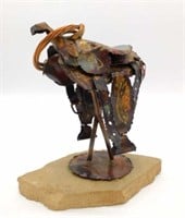Copper Saddle Figure, Signed.