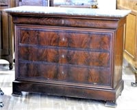 Louis Philippe Flame Mahogany Commode.