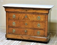 Louis Philippe Marble Top Walnut Commode.