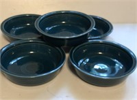 Fiesta Teal Colored Cereal Bowls 5 Bowls