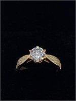 1.25 Carat Rose Gold 925 Silver Sapphire Ring Sz 8