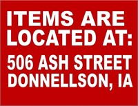 All items located at 506 Ash Street, Donnellson,