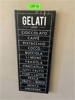 Sign "Gelati" - 8" x 20"