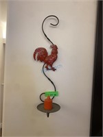 Pair Wall Mount Rooster Candle Holders