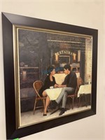 Framed Print - Couple at Restaurant, 34" x 34"