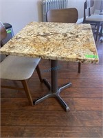 Stone Top Single Pedestal Dining Table