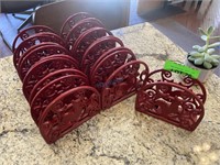 LOT: Red Rooster Napkin Holders