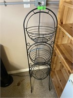 Black Metal Basket Plant / Display Stand