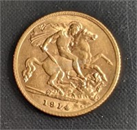 1914 Gold Half Sovereign - King George V