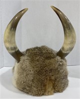 (AP) Motorcycle Helmet with Bull Horns and Rabbit