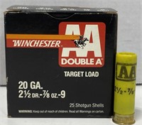 (G) Winchester Double A 20 Gauge Shotgun Shells,
