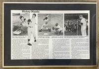 (T) Mickey Mantle Article, Framed, 12.5”x18”