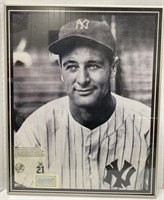 (T) Lou Gehrig Framed Poster, 20”x25”