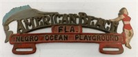 Cast American Beach License Plate Topper
