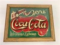 Framed Coca Cola Sign