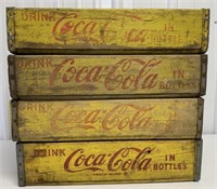 lot of 4 Coca Cola Wooden Crates