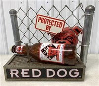 Red Dog Metal/Plastic Advertising Sign,17"x20"