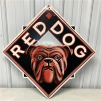 Red Dog Metal Sign,231/2"x231/2"