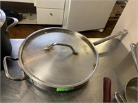 Stainless Steel Frying Pan w/ Lid &